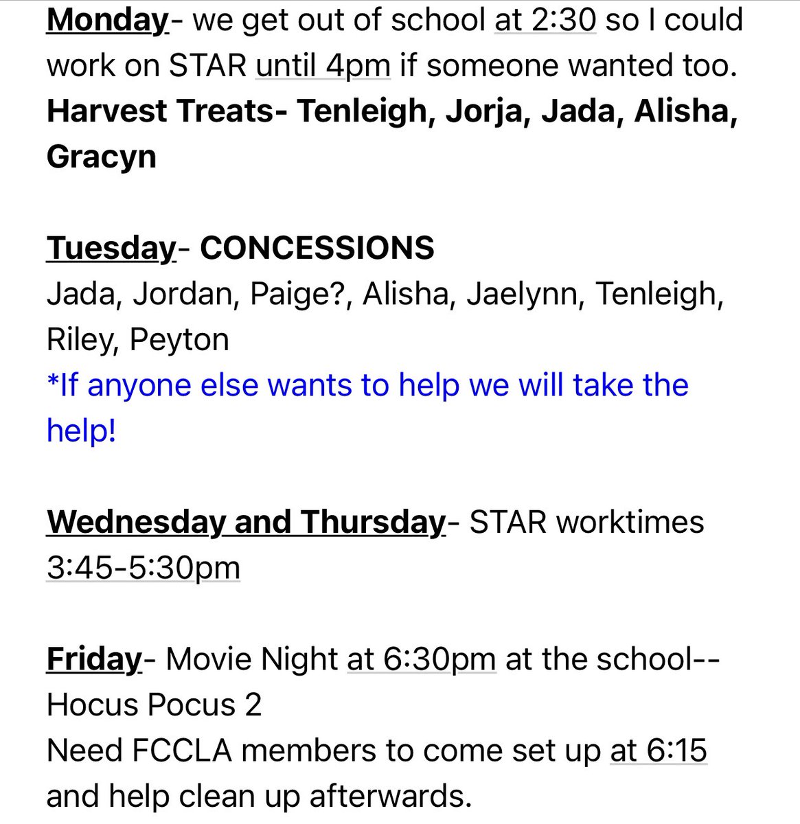 FCCLAOverton's tweet photo. Busy week ahead! #WeROverton https://t.co/HWgLagg18u