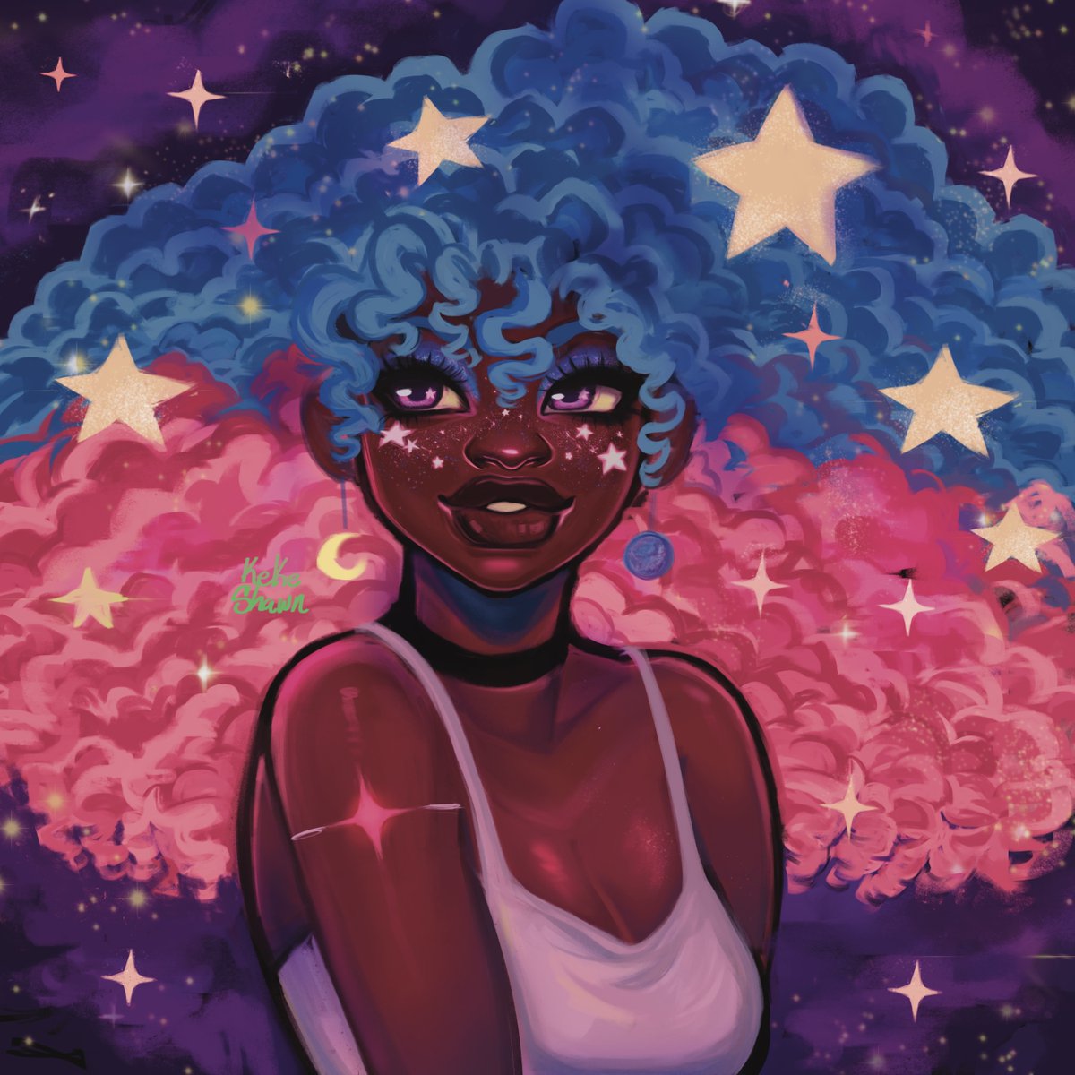 KekeShawnArt's tweet image. #blacktober a redo of my #drawwithceli @pianta_