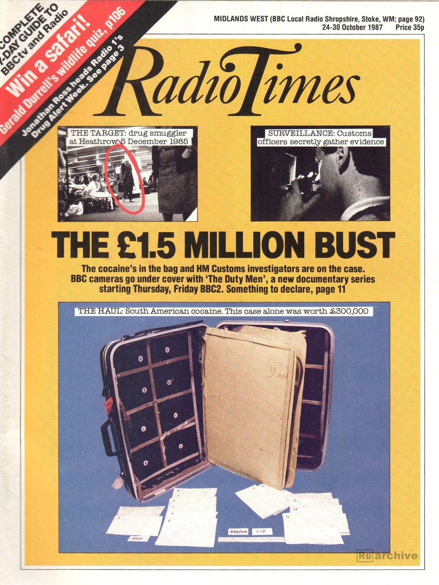 From 24 October 1987 : The Radio Times featured a £1.5 million bust as the BBC went under cover with 'The Duty Men' #80s