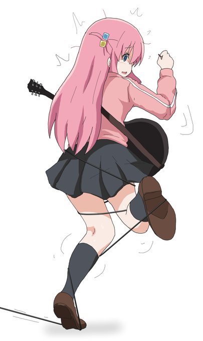 ぼっちちゃんやらかす唯&amp;ぼっちちゃんのカッコいいツインギター絵を描いているはずがなぜかこういう絵に・・#ぼっち・ざ・ろっく 