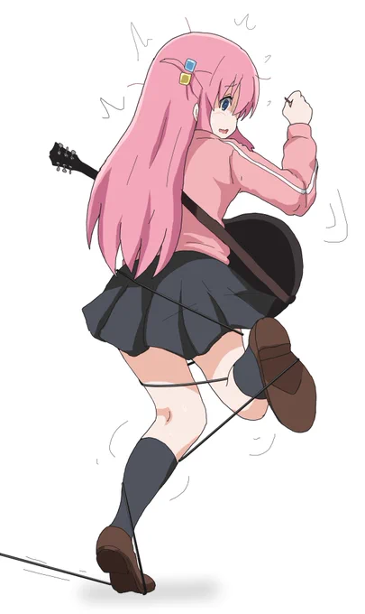 ぼっちちゃんやらかす唯&amp;ぼっちちゃんのカッコいいツインギター絵を描いているはずがなぜかこういう絵に・・#ぼっち・ざ・ろっく 