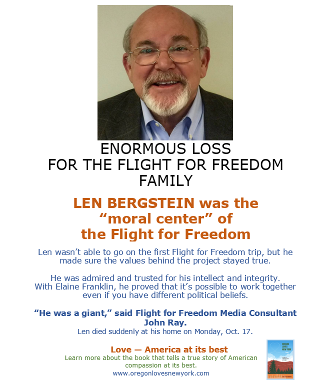 FlightYork's tweet photo. #NYer turned #Oregonian #LenBergstein was instrumental to my understanding #FlightforFreedom. Kind. Knew media. His #values &amp; #integrity helped maintain the trip's purity. Huge loss. #love #oregon #NYC @nytimes @RonWyden @nyulaw #inspire #albina #portland @wesleyan_u @nyualumni https://t.co/UK3qe6YJ68