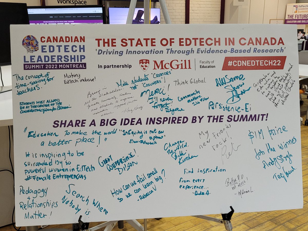 MindShareLearn's tweet photo. That's a wrap! 13th #CDNEdTech22 Summit @Edumcgill #Montreal Thanks to our organizing team, delegates &amp; sponsors for inspiring a $10k donation towards the McGill #edtech Innovation Fund https://t.co/UFJ4hYgx13