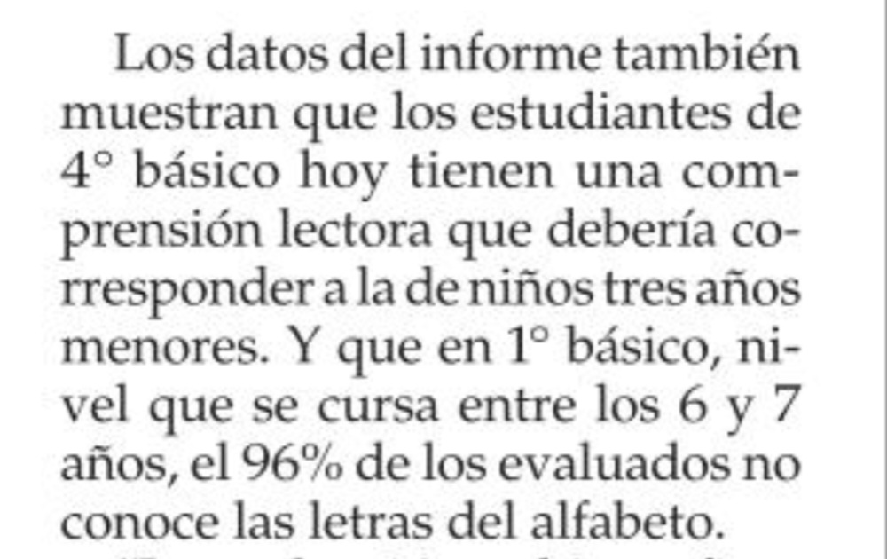 ignaciobriones_'s tweet photo. Dramática evidencia del terremoto educacional post covid: niños 4to básico con comprensión lectora de 1ro. Insisto: abordar este drama,con recursos y plan serio, debiera ser urgencia nacional. No es de izquierda o derecha. Es prioridad país, por los alumnos y su futuro al centro. https://t.co/LwoWq0NW6l