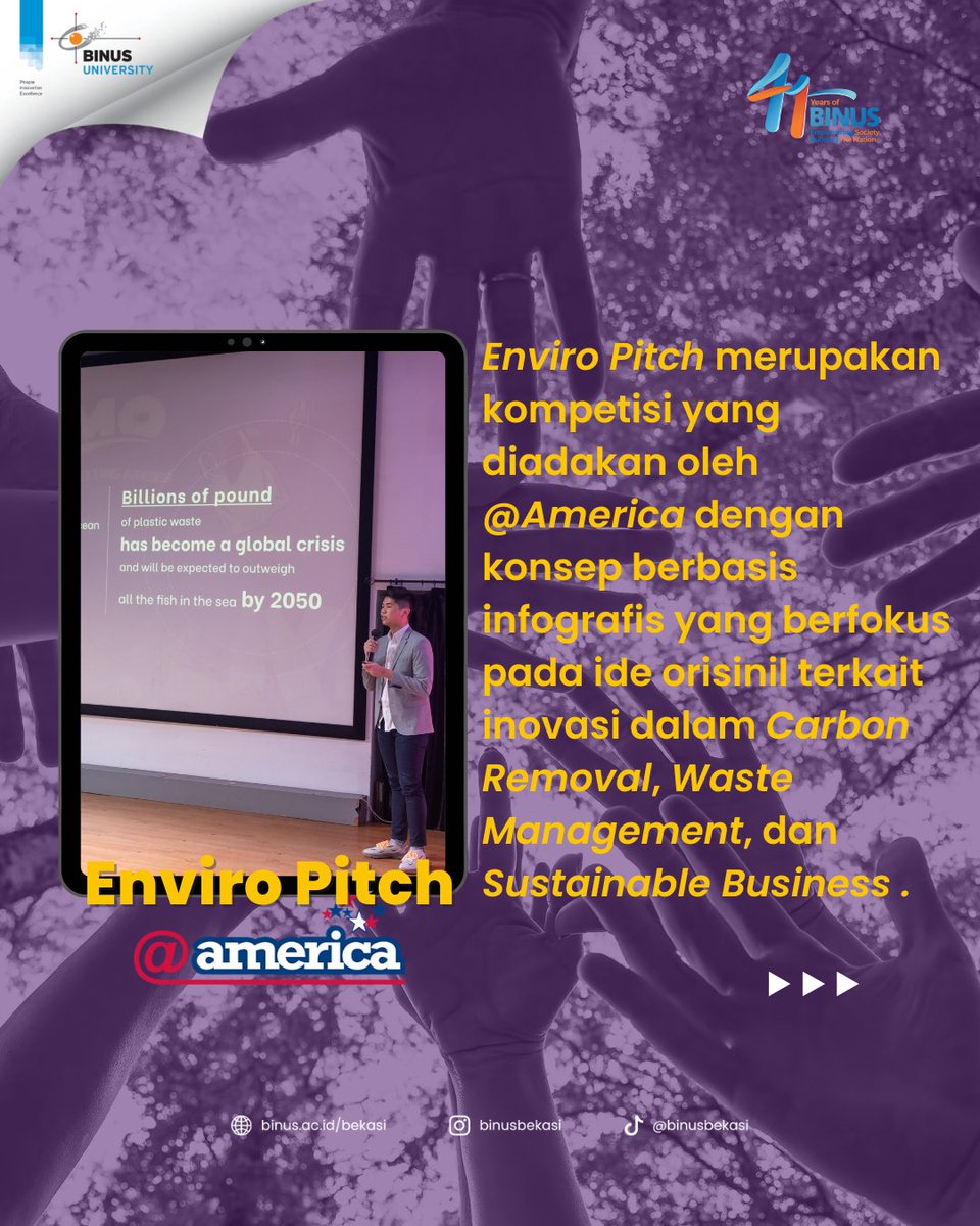 binusbekasi's tweet photo. Sekali lagi, Edward Hartanto Enrico Abadi berhasil meraih juara 2 pada kompetisi EnviroPitch yang diadakan oleh @atamerica. https://t.co/ydWLNMneau