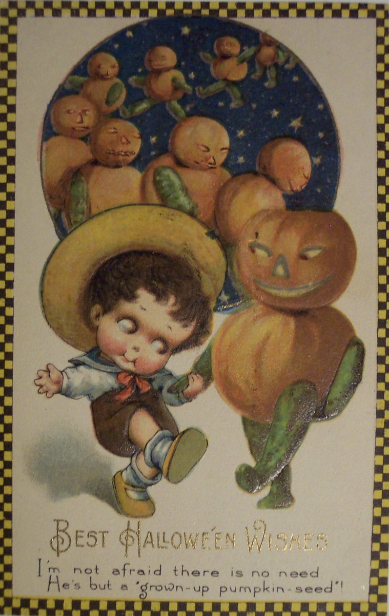 I recently had someone tell me they learned new things from reading this thread. Umm… yes… the gourd and vegetable spirit thing is EXTREMELY TRUE and I definitely didn’t just make it up. Here, have a boy holding hands with a menacing pumpkin man.
