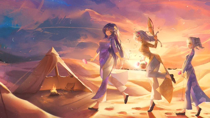 SEA 5th Anniversary Illustration  VietnamSunset on the beach. What a spectacular view!The fantastic landscapes of Mui Ne are simply breathtaking that I wish time could stop at this beautiful moment~Kudos to Captain   for the amazing work!#SEA5thAnni 