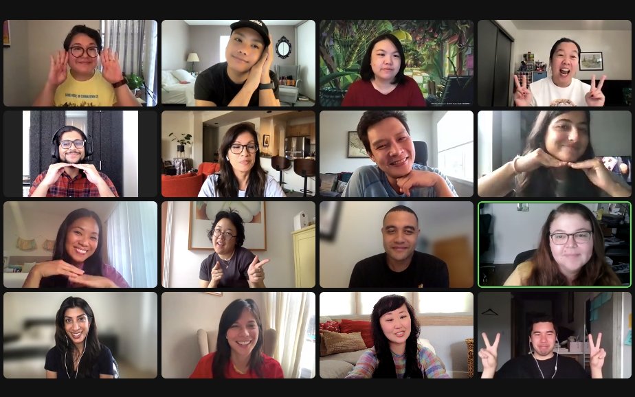 AAPlay's tweet photo. #AAPFest! Our hearts are so full after this virtual gathering / reunion with artists Zooming in from all over. Now starting in-person rehearsals, catch us live Saturday, November 5 for an end-of-year celebration of #newplays and the #AAPCommunity: https://t.co/VgqBEny47z #LAthtr https://t.co/1gwvZIDMtr