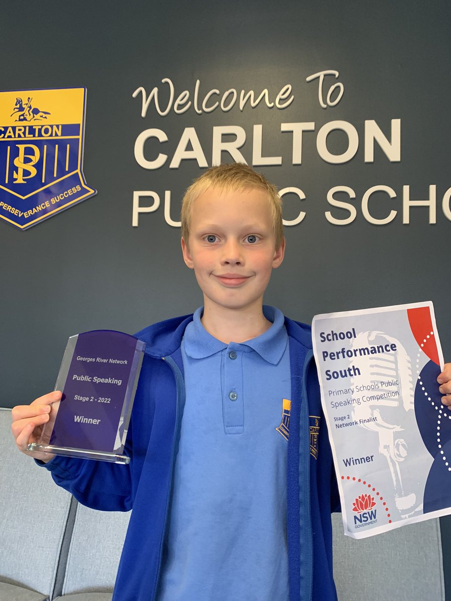 We have ourselves one very excited WINNER in the Stage 2 District Public Speaking Competition!

We also had one student awarded highly commended. We look forward to sharing all the details in our next newsletter and a photo of all our representatives, but in the meantime………