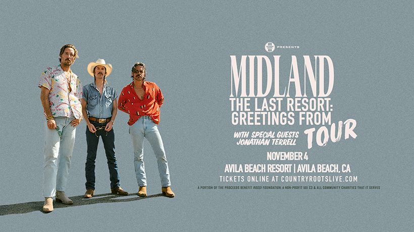otterproduction's tweet photo. Home stretch for the band MIDLAND, coming to the beach at Avila on Friday, November 4th, with special guests JONATHAN TERRELL! Tickets and info at: https://t.co/g9LzsdOkbB. https://t.co/35n2avzqS7