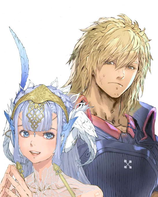 今週のファミ通の表紙を描きましたスターオーシャン6のレティシアとレイモンドですよろしくお願いします! 