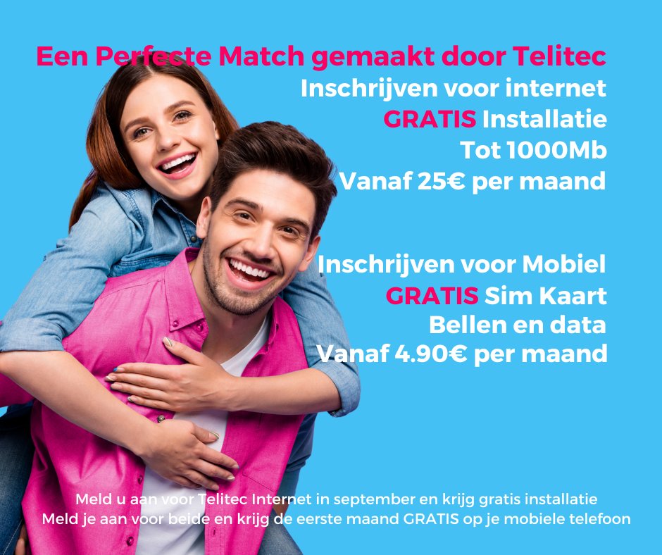 TelitecComms's tweet photo. Aanbieding verlengd tot 31 Oktober
Een perfecte match gemaakt door Telitec
Voor meer info over, klik hieronder
https://t.co/I3pHFv4e6d
#freeinstall #freesimcard #together #bettertogether #fibre #mobiles #TV #internet https://t.co/9y9x8Rxaey