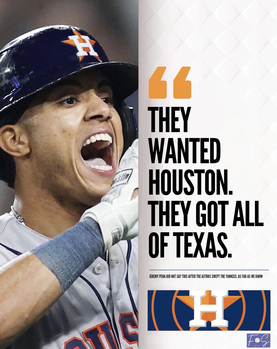 MLBONFAX's tweet photo. Jeremy Pena after Astros sweep Yankees https://t.co/PoVjASrurV