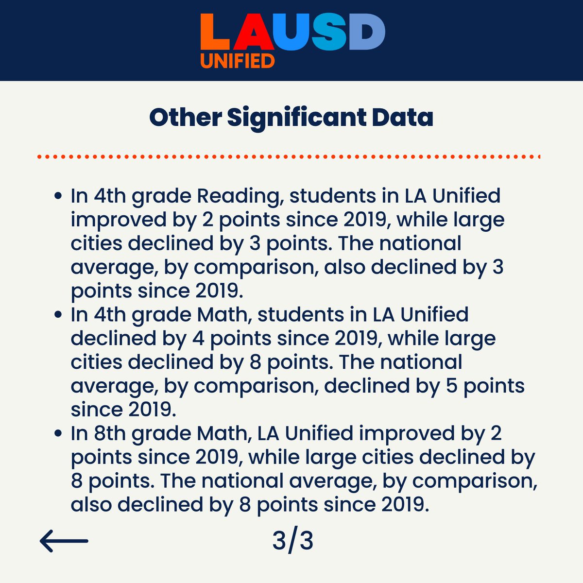 News Release: Los Angeles Unified’s NAEP Scores Increase as District Intervention Methods Proving Successful. To read the full release, please visit our Newsroom at achieve.lausd.net/site/default.a…