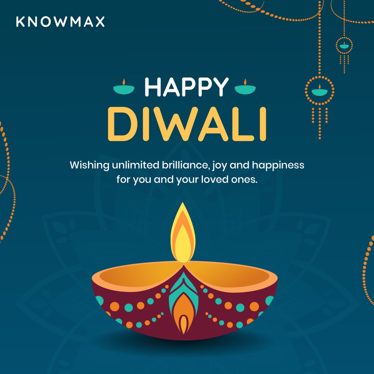 Knowmaxai's tweet image. We wish you and your family a blessed, healthy and prosperous Diwali 🎇

#happydiwali #diwali2022 #Knowmax