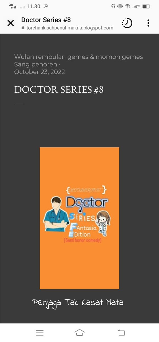SangPenoreh's tweet photo. https://t.co/k1zDelKIaq
Doctor Series # 8 
Selamat membaca https://t.co/gSFwbjyfRz