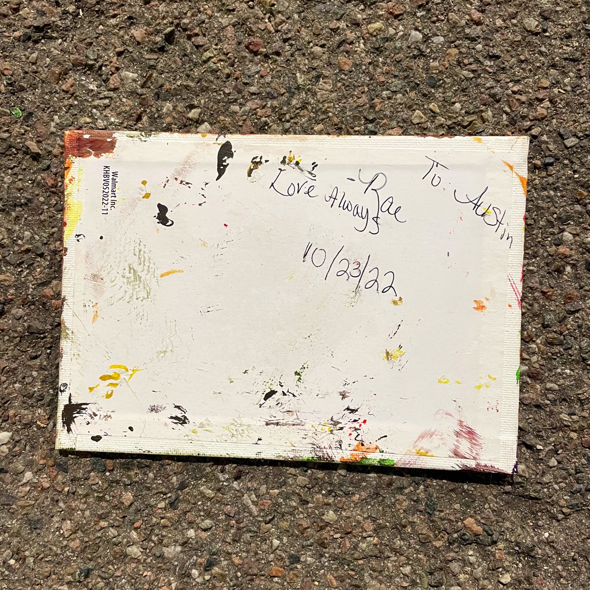 I’ve known Rae and her 7 year old son for a long time. We’ve connected them with resources &amp; supported them over the years and they’re safe in a family shelter right now. 

Rae painted this beautiful piece of art for me! It’s her first painting in 30 years and I’m very honored ❤️