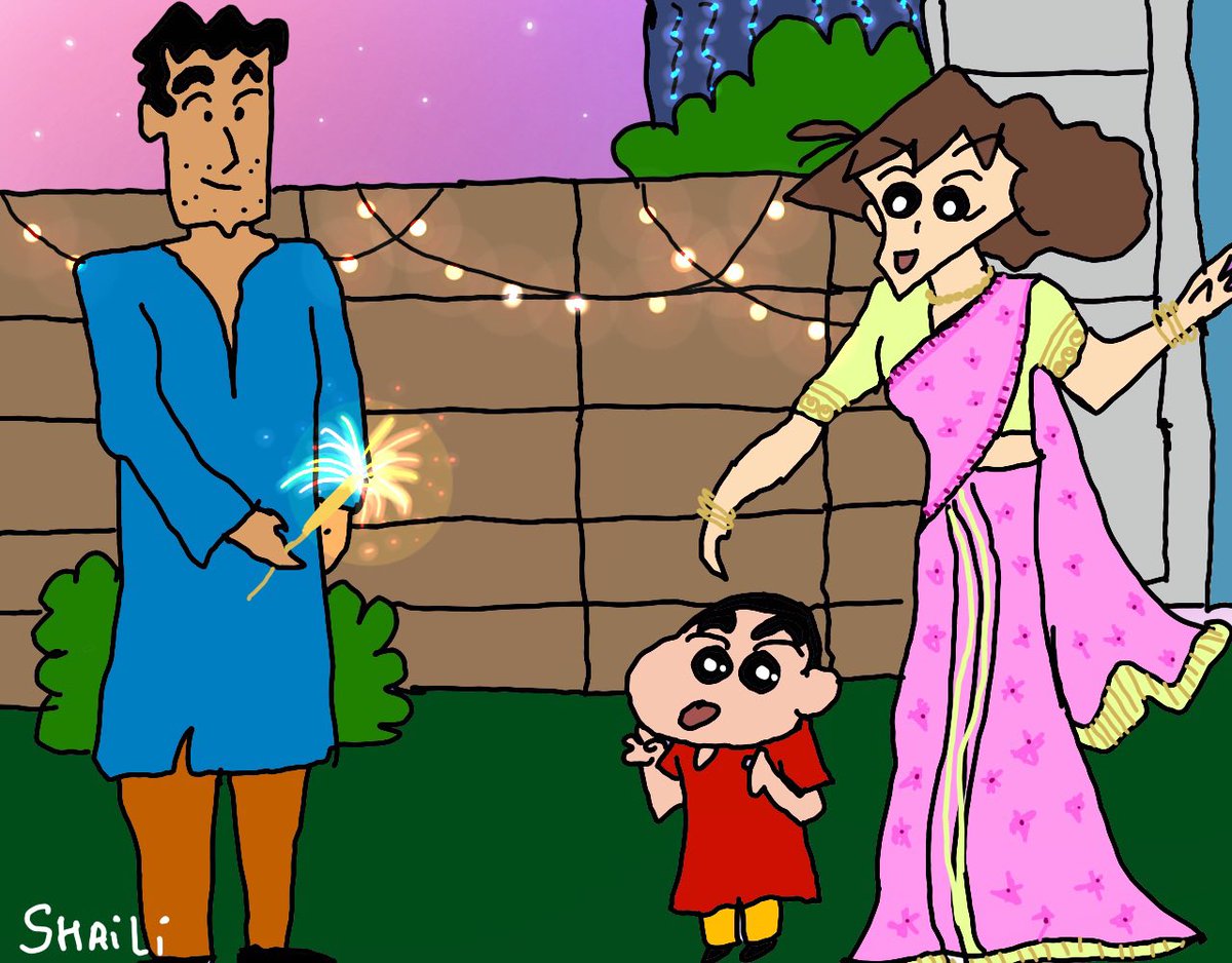 shaili__'s tweet photo. Nohara family wishes you a joyous and prosperous diwali🪔 https://t.co/nt5eudcM6O