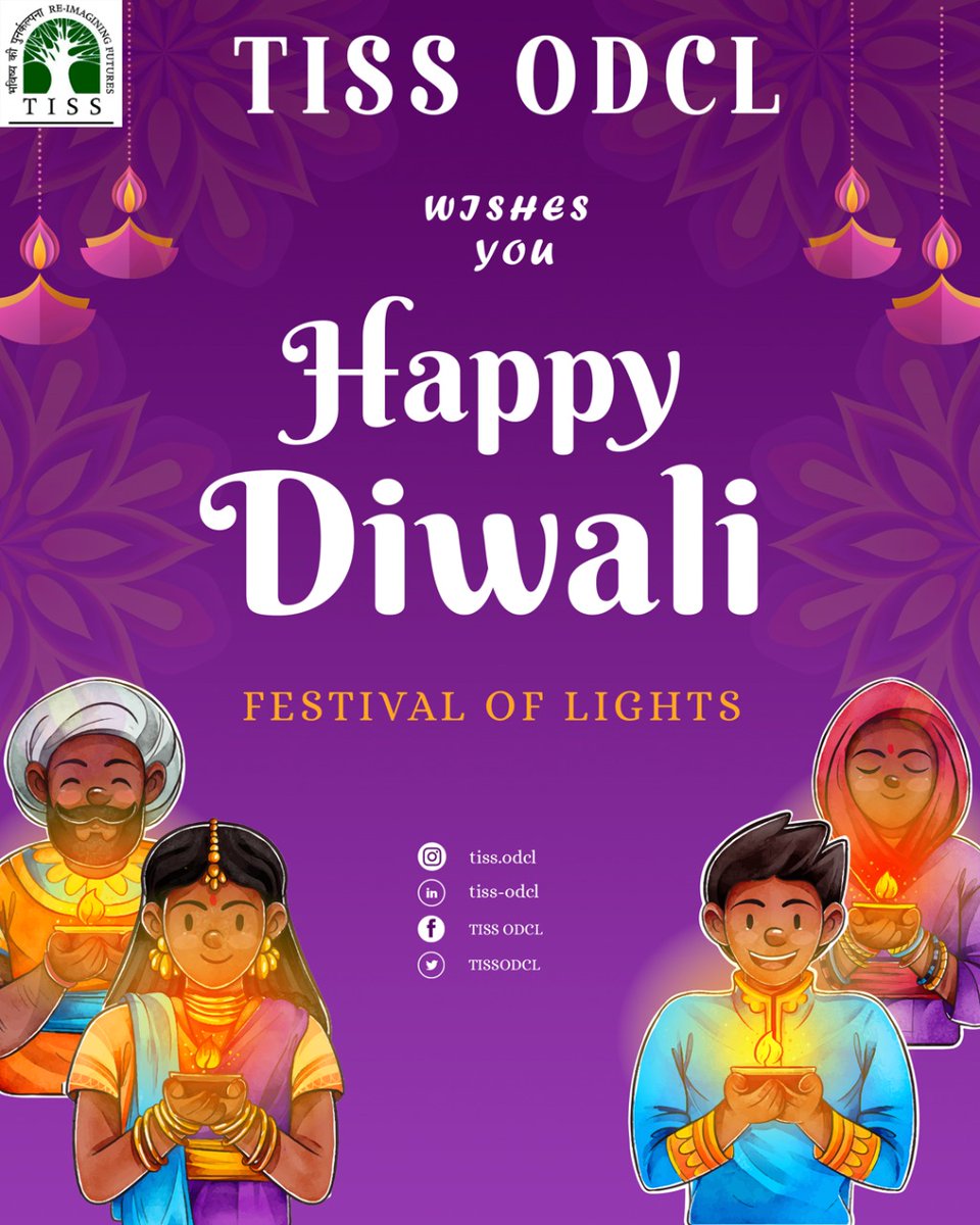 TISSODCL's tweet photo. TISS ODCL wishes you all a very happy Diwali. May you all carry the light of Diwali with you and the beauty of this Diwali season fill your home with happiness. https://t.co/7wnmxAT9bx