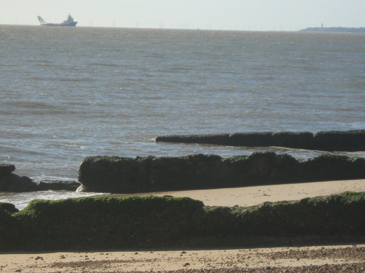 jonnyald's tweet image. down at Felixstowe beach #lostsock #ship #pebbles #groynes #horizons #suffolk  #coast