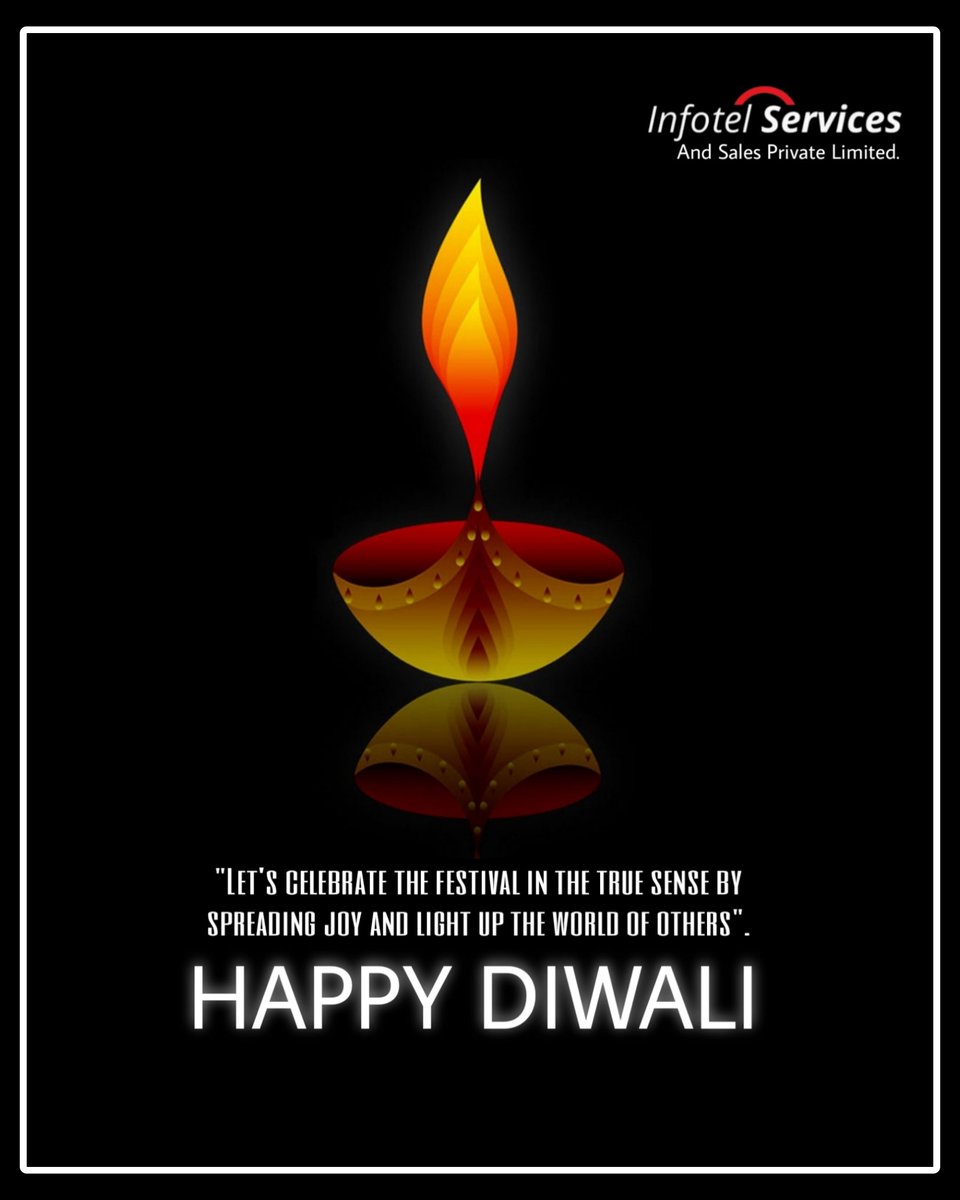 LET'S CELEBRATE THE FESTIVAL IN THE TRUE SENSE BY SPREADING JOY AND LIGHT UP THE WORLD OF OTHERS. HAVE A HAPPY, SAFE, AND BLESSED DIWALI!
#infotelservices #Diwali #Diwali2022 #FestivalOfLights #festiveseason2022 #dipavali #dipawali2022