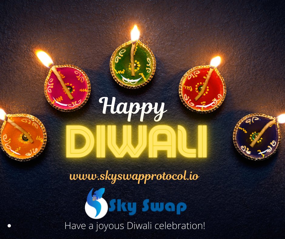 May the lamps of Diwali illuminate your life, may the colors of rangoli usher in happiness, may the delicious Diwali desserts &amp; sweetness to your life &amp; may Goddess Lakshmi shower you with all that you have wished for.

SkySwap Family wishes a Very Happy  Diwali 

#diwali