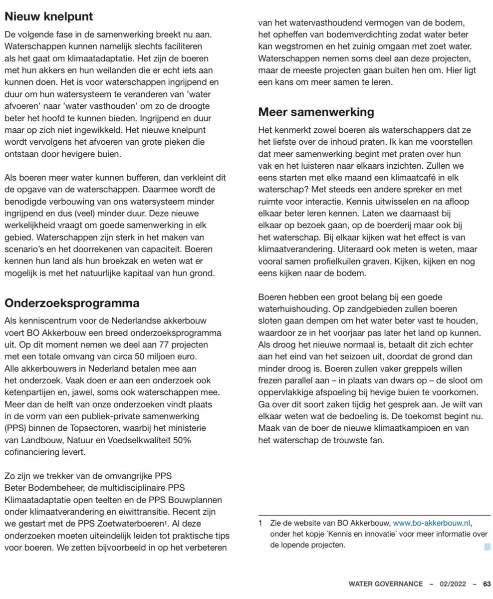 “De boer als klimaatkampioen”

Mijn bijdrage in het nieuwe nummer van Water Governance met als thema Klimaatactie! #COP27 

Lees het hele nummer hier 👇
water-governance.nl/wp-content/upl…