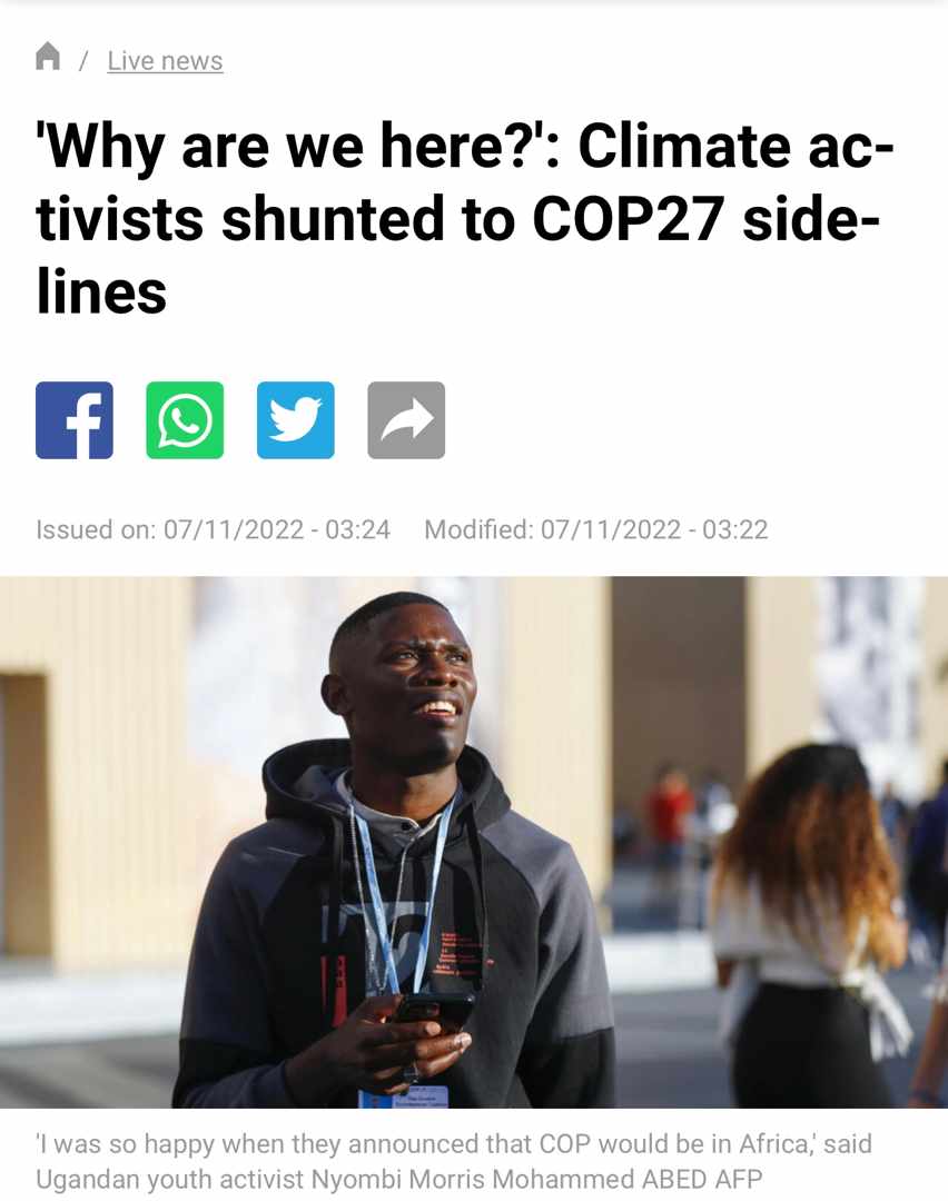 It's not so easy to swallow it so hard. 
There's a difference between having blah blah &amp; real facts. 
Real fact based activists are shielded from spitting out facts &amp; regarding them as tourists what's then the badge meant for!! Decoration?? #COP27