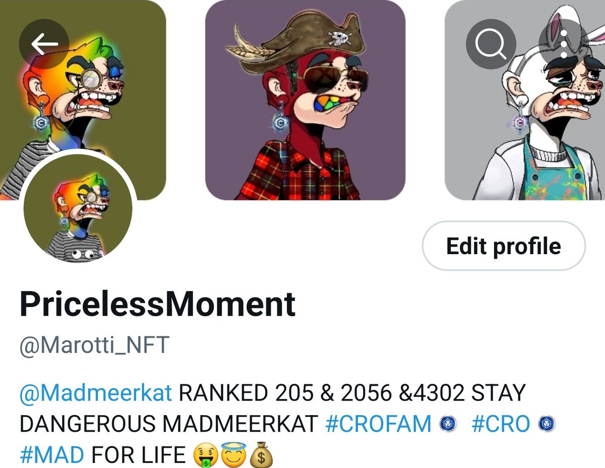 Marotti_NFT's tweet photo. #MMyearone #MADMEERKAT
#MADFORLIFE #CRO #CROFAM
@MadMeerkatNFT @MadMeerkatBot 
@Cryptobless7 @MadKat_Life 
RANKED 205 FOR 7,000 CRO 
4/11/22 NEXT YEAR THE MOON🌚
MADMEERKAT STAY DANGEROUS
🧐🧐🧐🧐🌈🌈🌈🌈🙄🐰😵‍💫🎨🖼 https://t.co/nIXB0XsAjg