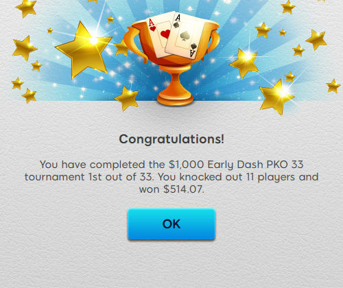 Won a little one earlier, and currently 2/10 in a PKO and 6/105 in a Mystery Bounty!

Twitch.tv/iansimpsonpoker

#Poker <a href="/888poker/">888poker</a>