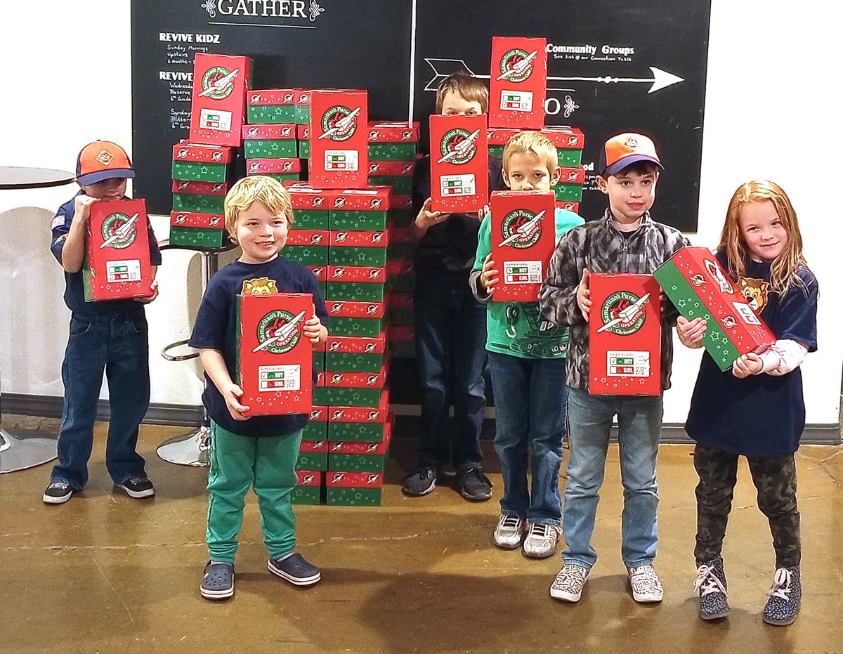 #CubScout Pack 4104, Missoula, recently packed 73 Operation Christmas Child boxes. That's 73 kids in another country that will get something for Christmas! (Many of them for the first time ever.) Thank you, Scouts and parents! #AScoutiskind. #MontanaCouncil #BSA <a href="/OCC_shoeboxes/">Operation Christmas Child</a>