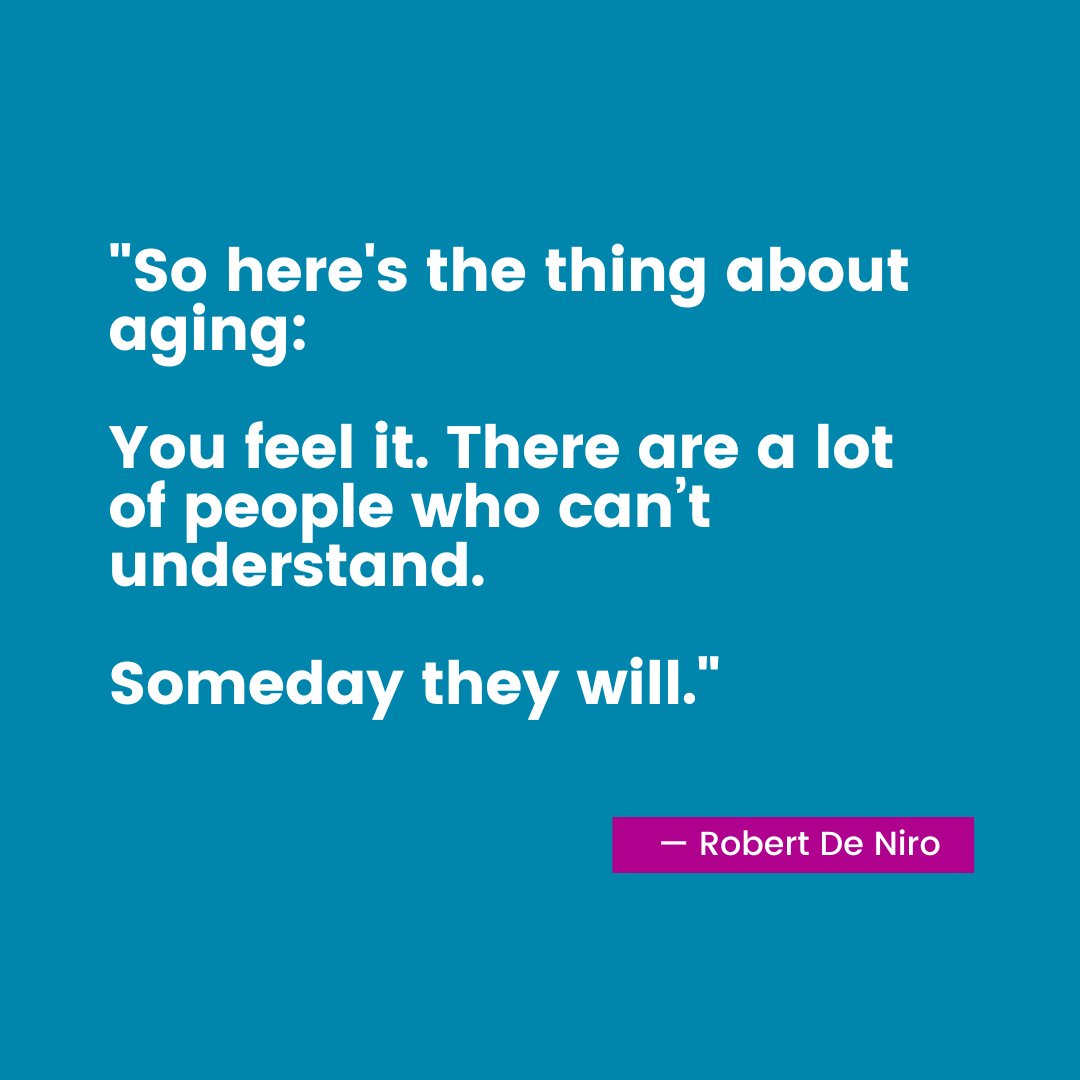 Not everyone is on the same page. That’s okay. 👌 Give your family members space to process and understand the processes necessary to gracefully age and ensure stability for their future. While you’re at it, give yourself some grace too. 😉 #robertdeniroquotes #lifequotes