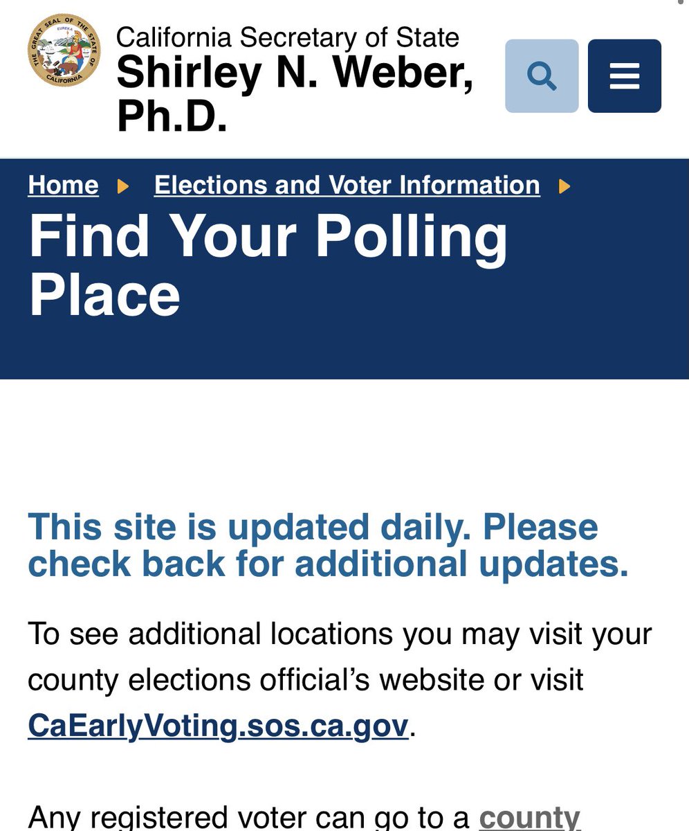 BrianDahleCA's tweet image. Tomorrow is Election Day! Every vote is critical. Click the link to find your nearest polling place! 
🔗: sos.ca.gov/elections/poll…