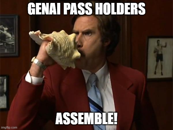 📢Calling all GENAI Pass Holders.

Make your way to our discord for an announcement regarding <a href="/SaintRobotica/">Samuel Ho | SaintRobotica</a>