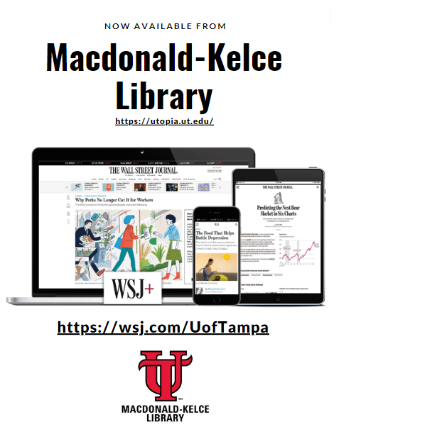 UTampaLibrary's tweet photo. Macdonald-Kelce Library is proud to announce access to the Wall Street Journal online is now available at: https://t.co/ZE1bmq9kd6.

Read about how to sign up on the blog: https://t.co/eE3gODkKw4
#utampa #wsjonline https://t.co/0YQavqcAK5