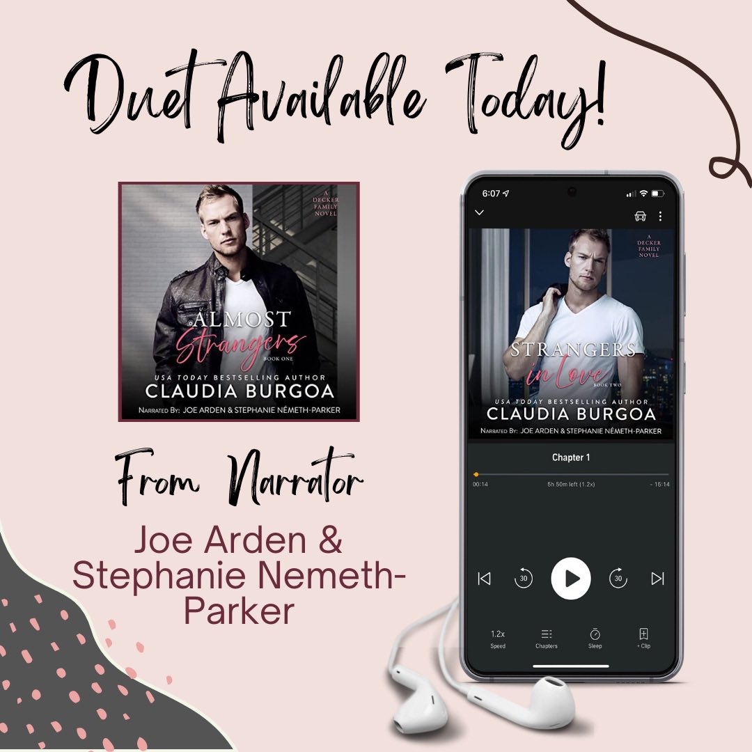 RomanceNarrator's tweet photo. What’s better than a New Release? A Double New Release from our member @TheRealJoeArden for author Claudia   Burgoa with co-narrator Stephanie Nemeth-Parker! Listen to the duet today! https://t.co/rOxMpBSbBv