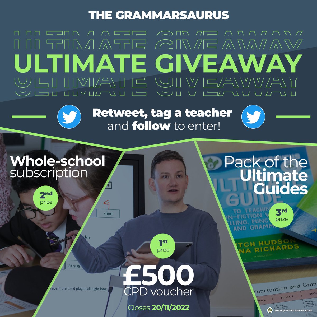 ⭐️ Now that’s what I call a giveaway! 

You can win a set of the Ultimate Guides, a whole-school subscription or a £500 voucher towards CPD for your school! 

To enter, simply retweet, follow us &amp; tag a teacher friend. 

Winner announced 20/11/2022.