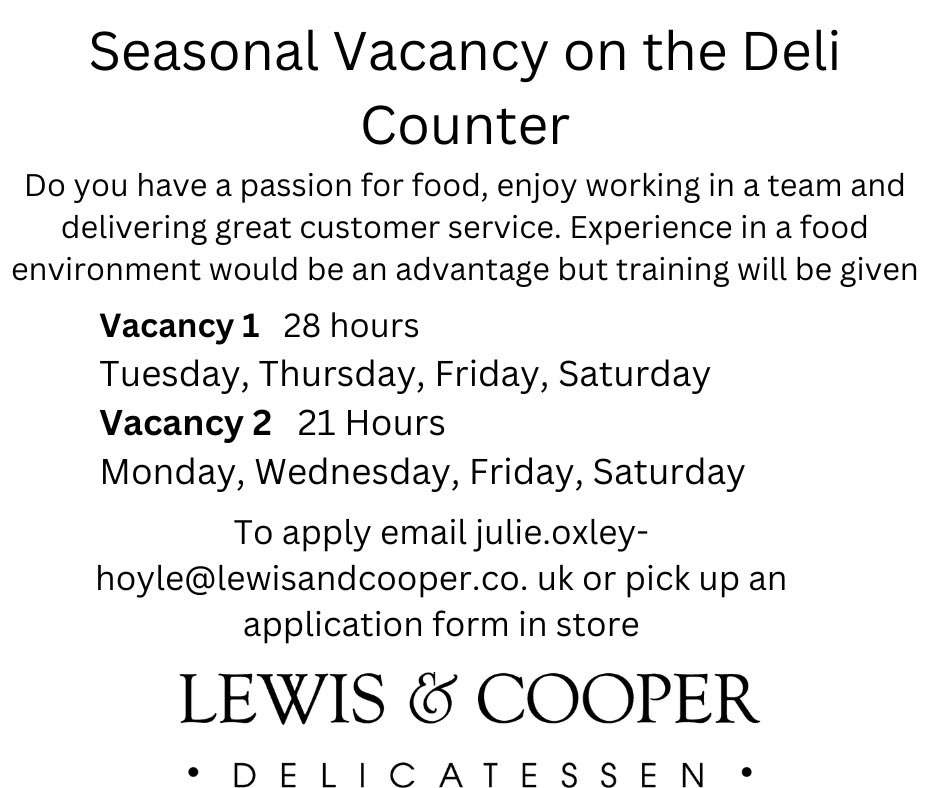 Seasonal hours on the deli counter
