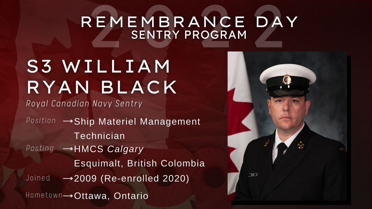 On November 11, S3 William Ryan Black will serve as Royal Canadian Navy Sentry at the national Remembrance Day ceremony in Ottawa. He was chosen for this honour as part of the Remembrance Day Sentry Program, learn more here: canada.ca/en/department-… #RemembranceDay #LestWeForget