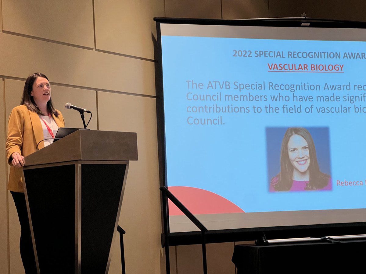 Very proud of my mentee ⁦<a href="/Aik_Gatsiou/">Aikaterini (Katerina) Gatsiou</a>⁩ receiving now the American Heart Association Elaine W. Raines Early Career Investigator Award #AHA22 in Chicago together with giant scientists of the Council on atherosclerosis, thrombosis and vascular biology!Congrats Katerina!🎉🍾