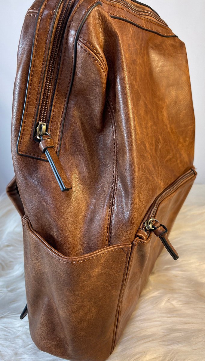 artisan_pure's tweet image. Brown Backpack with Front Zippered Pocket-Brown-XL for Student/Work etsy.me/3q1qQu9 #Etsy #ArtisanPureSkinCare #DurableBackpack