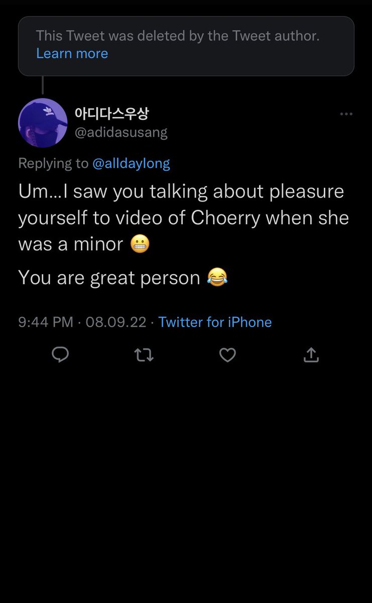 @/alIdayIong IS A WEIRDO . So instead of celebrating peoples accounts getting suspended for having opinions only there’s pedophiles roaming around FREE. RT to Spread