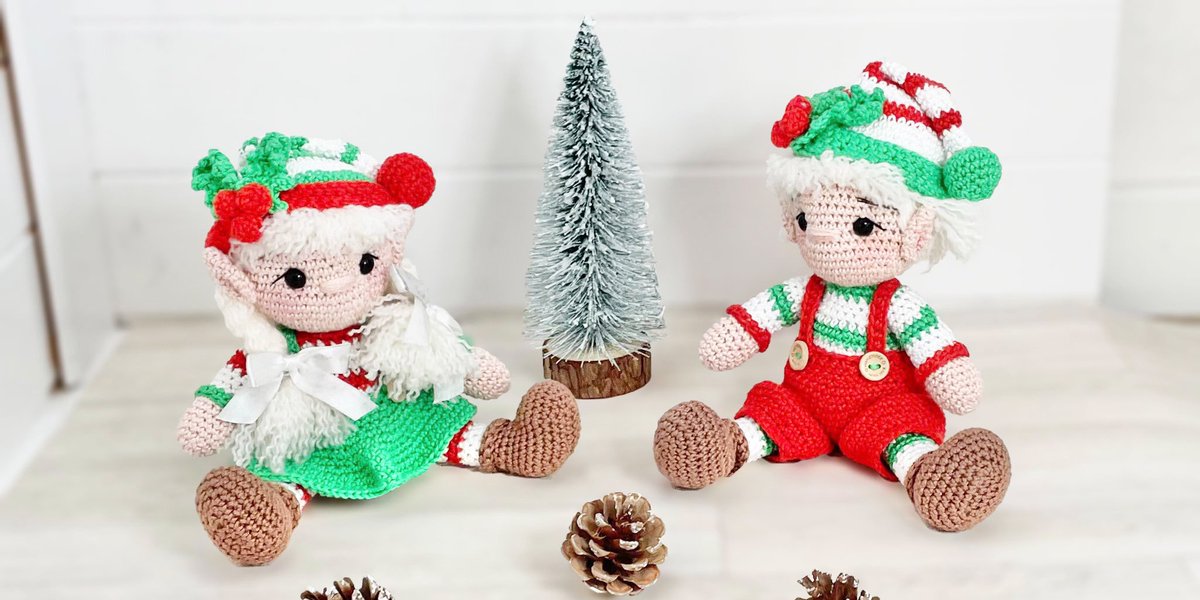 CraftEllies's tweet image. Introducing Eddie and Edwina, brother and sister elves who are super cute and loveable.

Pattern / kits available now: elliescraftboutique.co.uk

Yarn used: @scheepjes Catona (my favourite!) 

#Amigurumi #Crochet  #crochetchristmas #elf #christmas #amigurumihair #christmaself