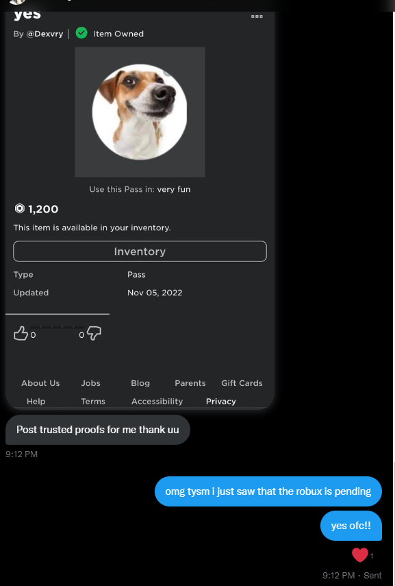 Dexvry1's tweet photo. @xCloudyDreams is trusted!! i went first with a mega unicorn and they bought my gamepass right after <3 recommend trading w them! https://t.co/t42DB3Klj7