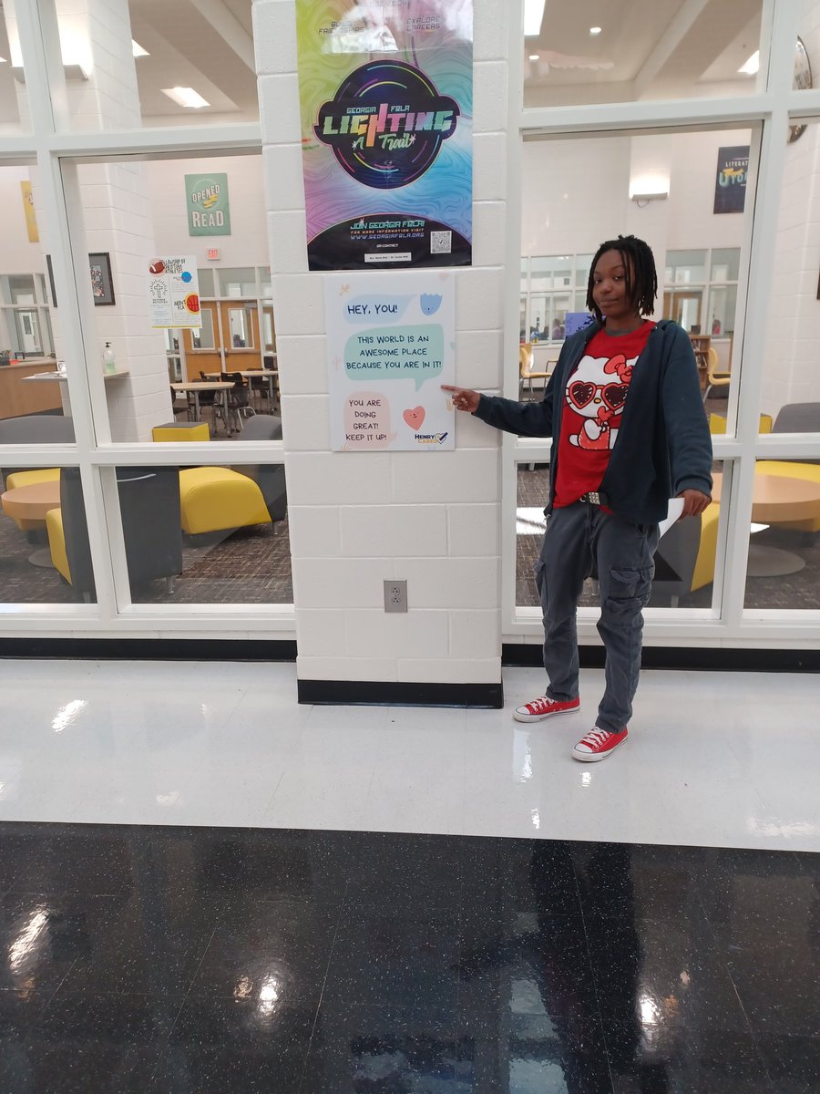 OtissaK's tweet photo. Spreading positivity throughout our school.  Making positivity seen, heard and felt as you enter and leave The McDonough High School. #Henrycares @stormer_jessica @FredricLatschar @MHS_WarHawks @PrincipalBGame https://t.co/3Bt6Rh6MYm