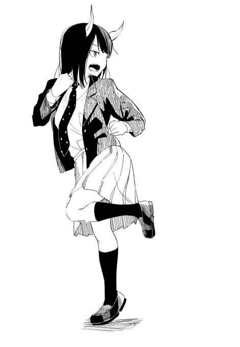 ポーズ模写練習 『ルリドラゴン 』ルリ
・黒ベタの髪は線画で考えると重くなる
・ポーズ模写→キャラに合わせるの順だと時間がかかるから次はいきなりキャラでいいかもしれない 