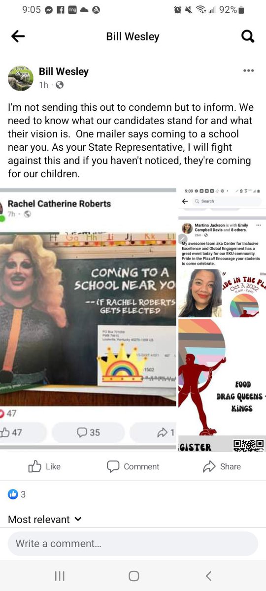 colmonelridge's tweet photo. Well, the bigot caucus is big scared. @Martina4KY will be a State Representative for all people and not seek to demonize folks because they are different. Also note, the only people coming for KY students are KYGOP legislators who have declared war on public education. https://t.co/t5Et8hWGAc