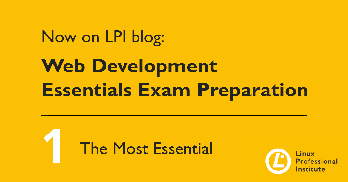 LPIConnect's tweet photo. Every organization needs a website. With @lpiconnect #WebDevelopment Essentials (WDE) certification and free Learning Materials, you can be the one to design it.

Learn how to study for the #WDE exam with the series from @praxagora on the #LPI blog: https://t.co/9BhxCY0ZLV https://t.co/yGClHBeMnK