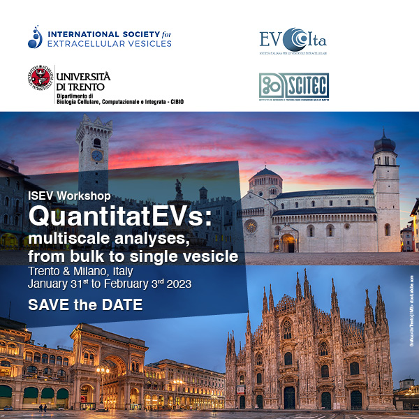Francesca Demichelis (@francescabzny) on Twitter photo To build #EV #TranslationalResearch through experimental and computational cutting edge approaches, join us at the <a href="/IsevOrg/">ISEV</a> #QuantitatEVs #Workshop on bulk and single #EV. Apply here 👉👉 isev.org/quantitatevs
<a href="/CIBIO_UniTrento/">CIBIO - UniTrento</a> <a href="/cnr_scitec/">CNR - SCITEC</a> @IsevComms <a href="/EVItaSociety/">EVIta- Italian Society for Extracellular Vesicles</a> <a href="/UniTrento/">Università di Trento</a> To build #EV #TranslationalResearch through experimental and computational cutting edge approaches, join us at the <a href="/IsevOrg/">ISEV</a> #QuantitatEVs #Workshop on bulk and single #EV. Apply here 👉👉 isev.org/quantitatevs
<a href="/CIBIO_UniTrento/">CIBIO - UniTrento</a> <a href="/cnr_scitec/">CNR - SCITEC</a> @IsevComms <a href="/EVItaSociety/">EVIta- Italian Society for Extracellular Vesicles</a> <a href="/UniTrento/">Università di Trento</a>