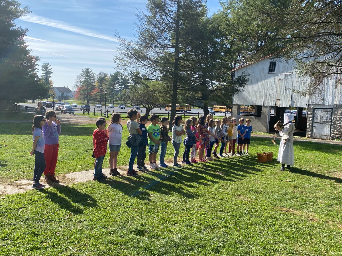 WarwickPR's tweet photo. Speaking of awesome field trips, last Friday our 3rd graders from each elementary school visited Landis Valley for their field trip. Who knew kids loved doing chores so much? https://t.co/034zhescAz